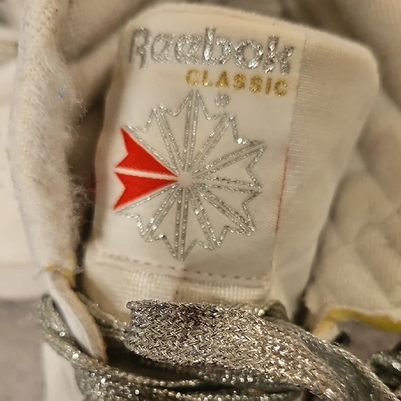 Reebok White and Silver High-Top Sneakers 057 - Picture 3 of 6